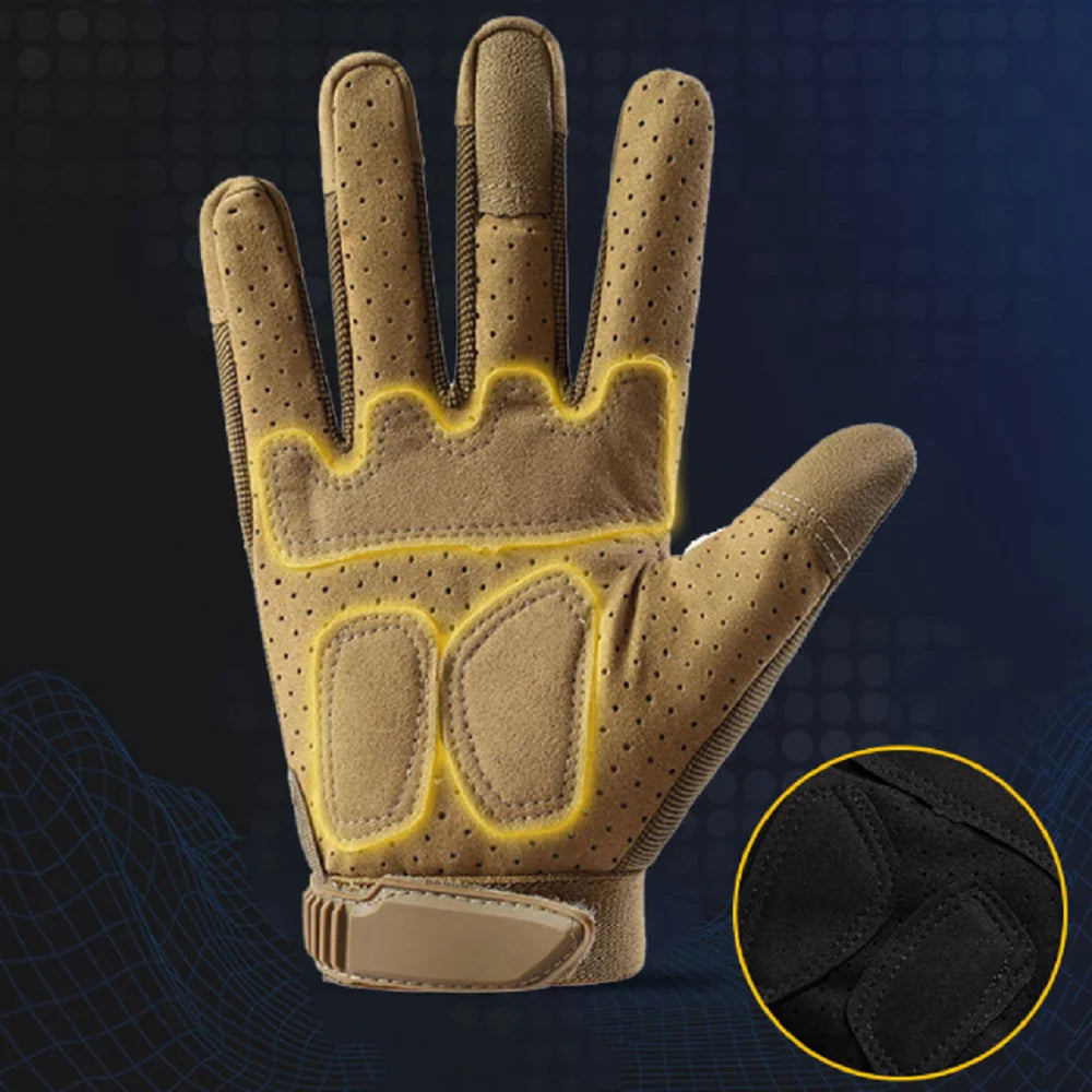 Guantes Tácticos Antideslizantes Unisex para Ciclismo, Motociclismo y Senderismo - Pantalla Táctil, Dedo Completo