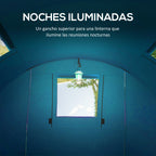 Tienda de campaña para 3 personas con ventanas, gancho, impermeable 3000mm y bolsa de transporte, 470x220x150 cm, azul cielo