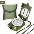 Brújula Militar de Alta Precisión Multifuncional para Exterior, Resistente al Agua, Metálica y Fluorescente