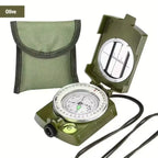 Brújula Militar de Alta Precisión Multifuncional para Exterior, Resistente al Agua, Metálica y Fluorescente