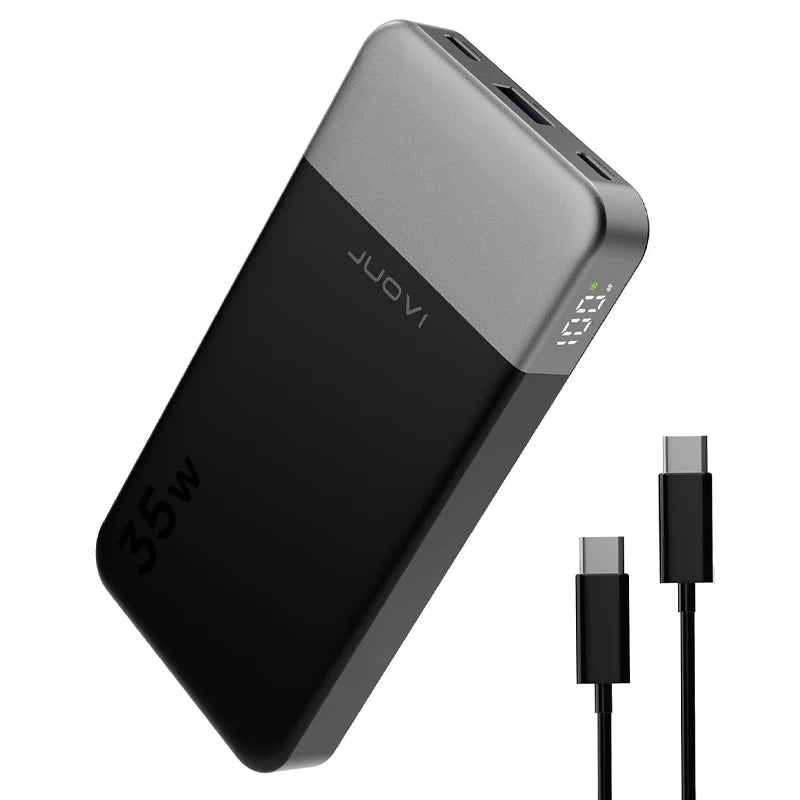 JUOVI Power Bank Portátil 10000mAh 35W Carga Súper Rápida Mini Batería Externa para Celulares