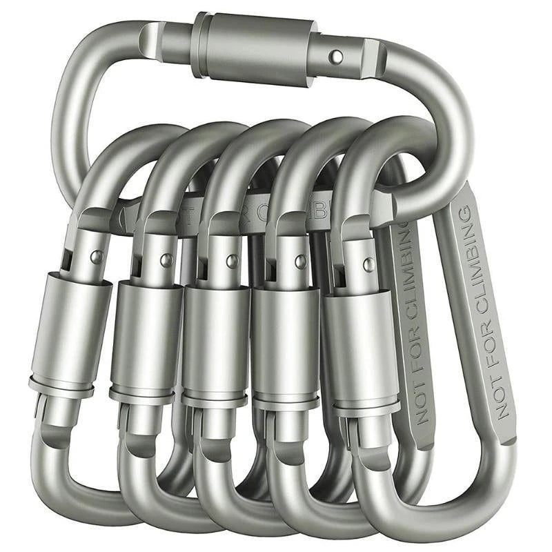 Set de 4-6 Mosquetones de Aleación de Aluminio para Llaves, Camping y Supervivencia EDC – Gancho Táctico Outdoor