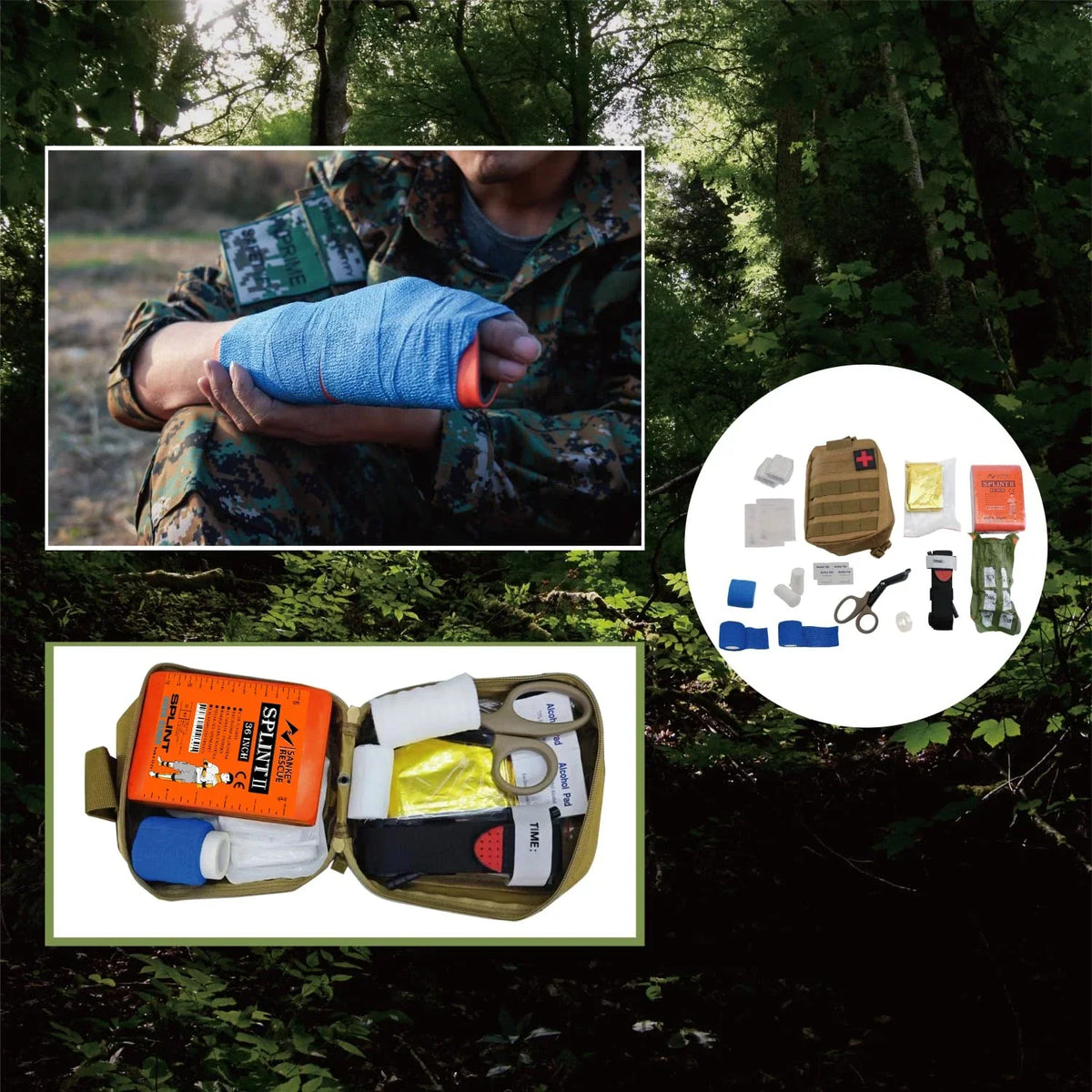 Férula de Primeros Auxilios SANKE RESCUE Soporte de Muñeca y Pulgar para Tendinitis y Artritis, Protector IFAK Mano Derecha/Izquierda 36/18" x 4.3"