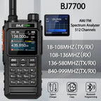 BAJETON BJ7700 Walkie Talkie Multibanda Bluetooth Programable, Reducción de Ruido, AM/FM Radio Ham para Camping BJ8200