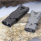 Silbato Portátil 180 dB Aleación de Aluminio Doble Tubo Emergencia SOS Herramienta de Supervivencia para Camping al Aire Libre