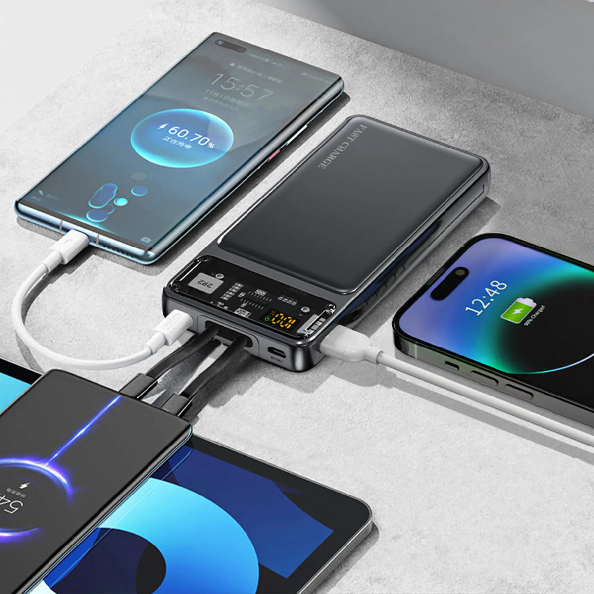 Estuche Power Bank 100W 20000mAh con LCD, Carga Rápida Type-C PD 22.5W, Compatible con 1260110 – Sin Baterías