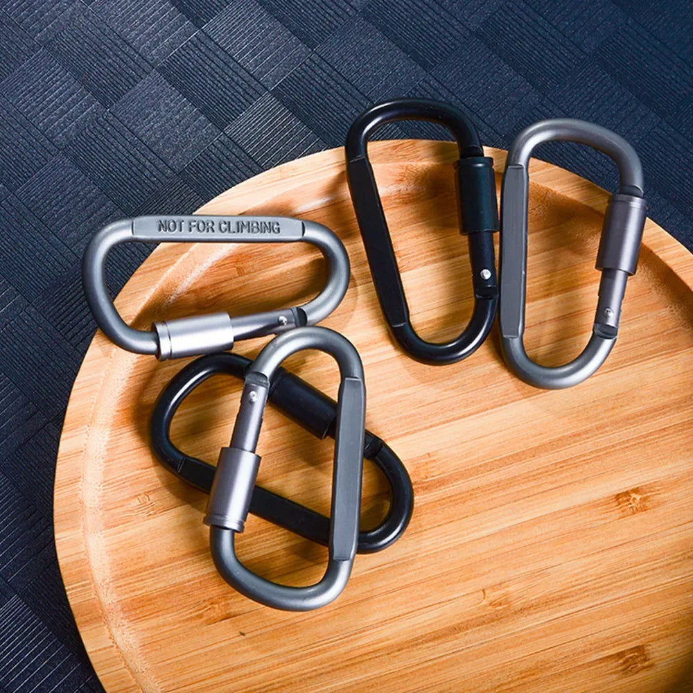 Set de 4-6 Mosquetones de Aleación de Aluminio para Llaves, Camping y Supervivencia EDC – Gancho Táctico Outdoor