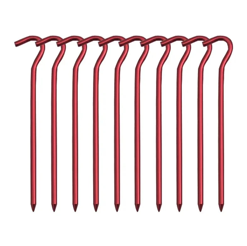 Clavo para Tienda de Campaña de Aluminio 18cm con Gancho – Estaca para Camping, Hamaca y Senderismo