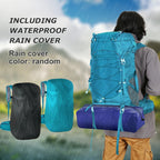Mochila de Senderismo WESTTUNE 50L con Cubierta Impermeable – Mochila Multifuncional para Montañismo, Viaje y Camping
