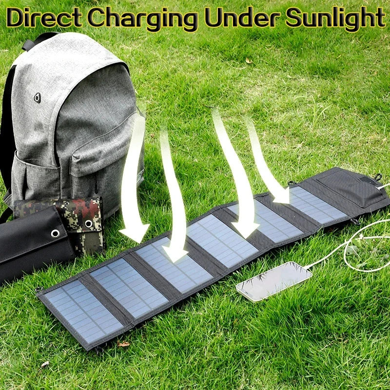 Panel Solar Portátil 800W de Alta Potencia 6 Pliegues Cargador Rápido USB 5V DC 20Wh