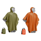 Poncho Impermeable de Emergencia con Película de Aluminio – Manta Térmica Desechable para Supervivencia y Camping