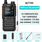 BAJETON BJ7700 Walkie Talkie Multibanda Bluetooth Programable, Reducción de Ruido, AM/FM Radio Ham para Camping BJ8200