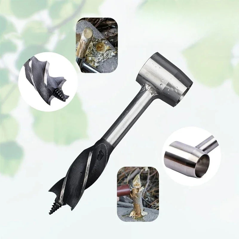 Taladro Manual de Supervivencia Outdoor - Herramienta Multiusos para Bushcraft y Camping