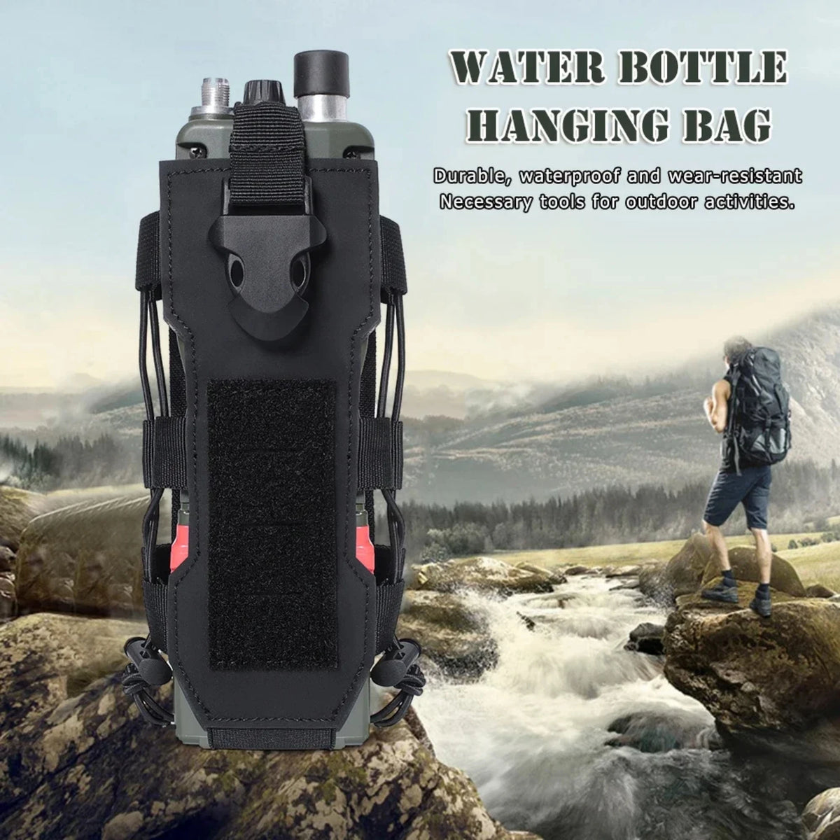 Bolsa Táctica Molle para Botella de Agua – Funda Porta Botellas para Camping y Caza