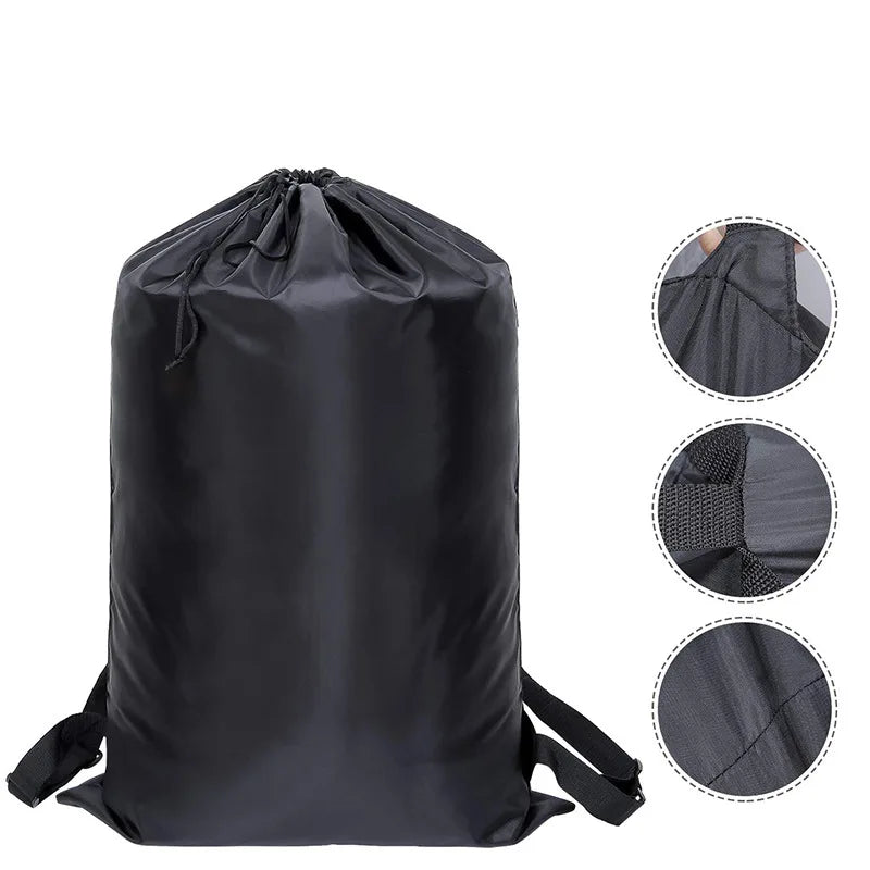 Bolsa Grande para Ropa Sucia de Poliéster Resistente con Cordón - Mochila para Escuela y Camping