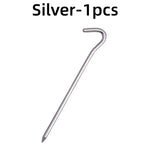 Clavo para Tienda de Campaña de Aluminio 18cm con Gancho – Estaca para Camping, Hamaca y Senderismo