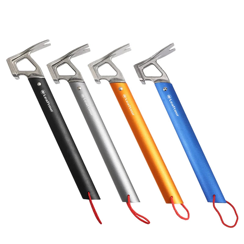 Leaftour Martillo Multiusos para Camping de Aleación de Aluminio Ultraligero – Equipo de Supervivencia y Preparación para Emergencias