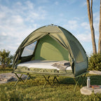 Cama Doble Plegable Outsunny con Colchón Inflable y Tienda para Camping