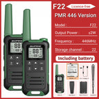 2 Radios Baofeng F22 Mini Walkie Talkie PMR 446MHz Largo Alcance NOAA Cargador Tipo-C Portátiles para Senderismo