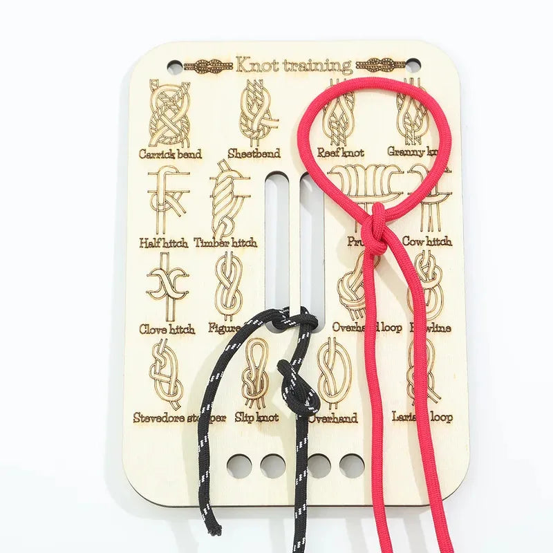 Kit de Entrenamiento de Nudos con Tabla y Cuerda para Adultos - Práctica de Nudos para Actividades al Aire Libre