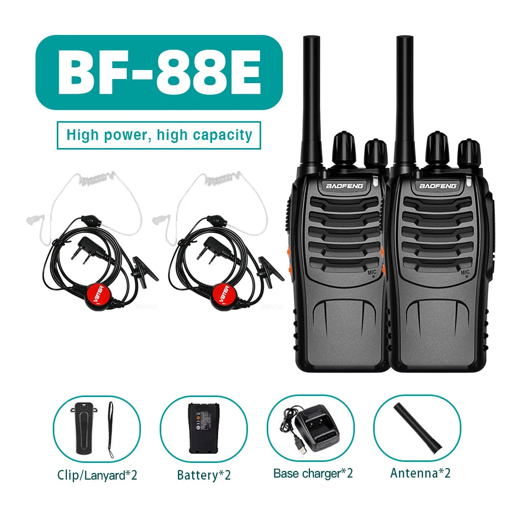 Baofeng BF-88E PMR446 Walkie Talkie 0.5W UHF 16CH VOX Carga USB Radio Bidireccional Portátil Sin Licencia para Europa