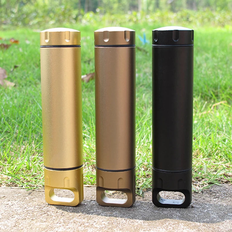 Cápsula Estanca Portátil de Aluminio para Supervivencia Outdoor - Contenedor Multifuncional y Resistente al Agua