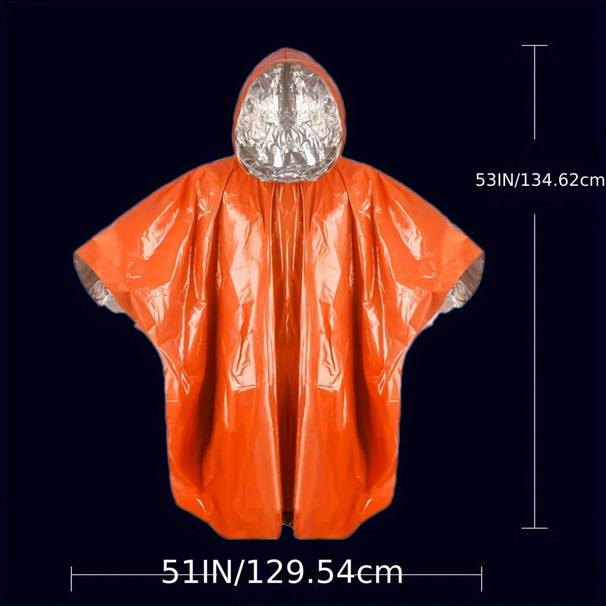 Poncho de Emergencia Desechable con Película de Aluminio