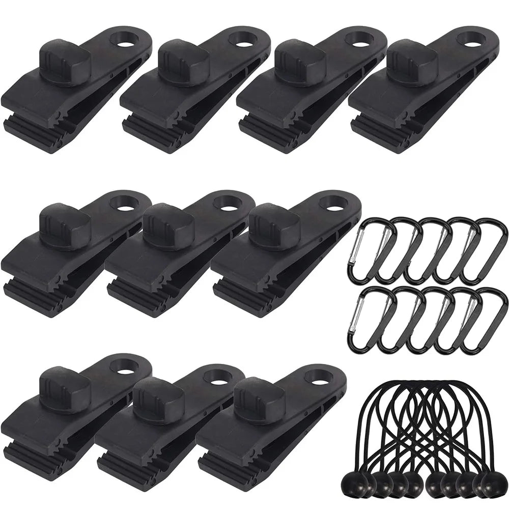Clips de Toldo y Lona para Camping, Juego de 5 o 40 Piezas, Alta Resistencia y Sujeción Firme para Exteriores