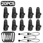 Clips de Toldo y Lona para Camping, Juego de 5 o 40 Piezas, Alta Resistencia y Sujeción Firme para Exteriores