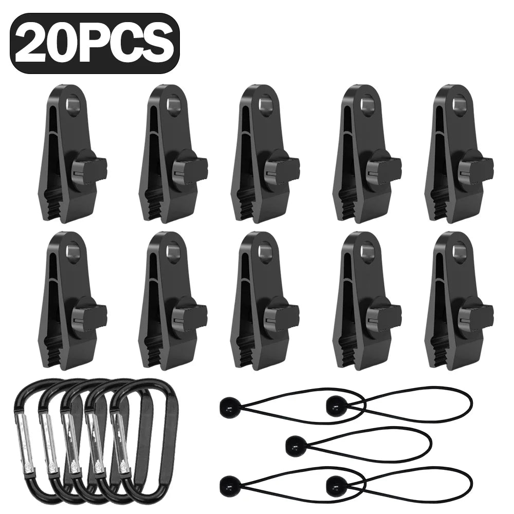 Clips de Toldo y Lona para Camping, Juego de 5 o 40 Piezas, Alta Resistencia y Sujeción Firme para Exteriores