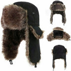 Gorro Ruso de Invierno Hombre con Orejeras Impermeable para Esquí y Frío Extremo