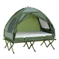 Cama Doble Plegable Outsunny con Colchón Inflable y Tienda para Camping