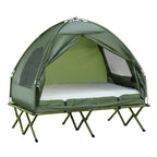 Cama Doble Plegable Outsunny con Colchón Inflable y Tienda para Camping
