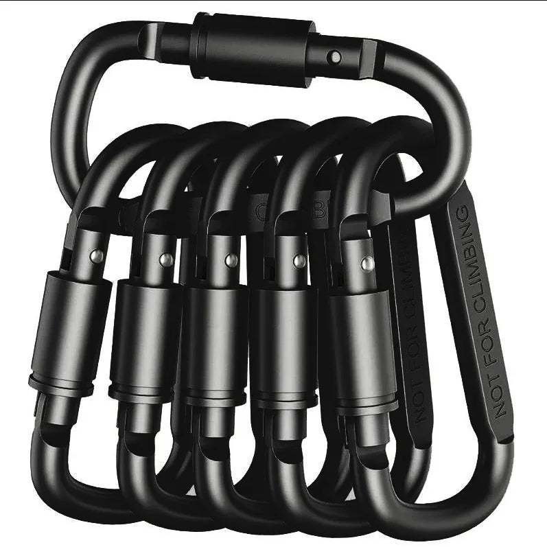 Set de 4-6 Mosquetones de Aleación de Aluminio para Llaves, Camping y Supervivencia EDC – Gancho Táctico Outdoor