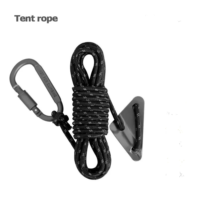 Cuerda Reflectante Doble de 5mm para Tienda de Campaña con Tensor y Hebilla – Accesorio Cortaviento para Outdoor, Lona y Refugios