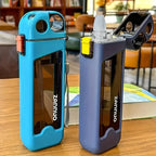 Botella de Agua Plástica 350ml Antiderrames con Tapa Bloqueable y Medidor para Deportes y Viajes al Aire Libre