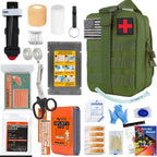 Kit de Supervivencia y Botiquín de Primeros Auxilios Compatible con Sistema Molle para Aventuras al Aire Libre, Emergencias y Excursionismo - Regalo para Hombres