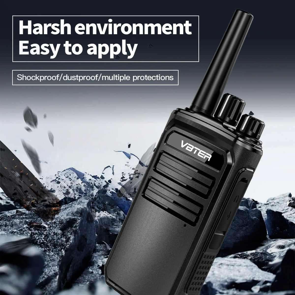Walkie Talkie VBTER VBT-88 PMR446 Portátil | 16 Canales | 3-5km Alcance | Radio Bidireccional de Mano