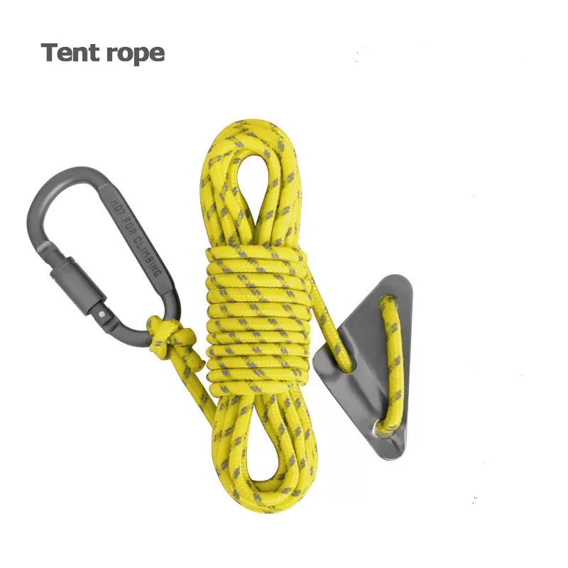 Cuerda Reflectante Doble de 5mm para Tienda de Campaña con Tensor y Hebilla – Accesorio Cortaviento para Outdoor, Lona y Refugios