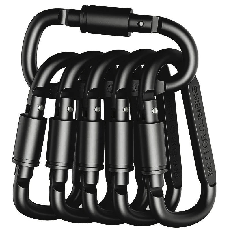 Set de 4-6 Mosquetones de Aleación de Aluminio para Llaves, Camping y Supervivencia EDC – Gancho Táctico Outdoor
