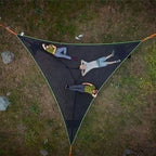 Hamaca Triangular para Varias Personas de Exterior, Plegable, de Malla Resistente para Camping, Viajes y Jardín