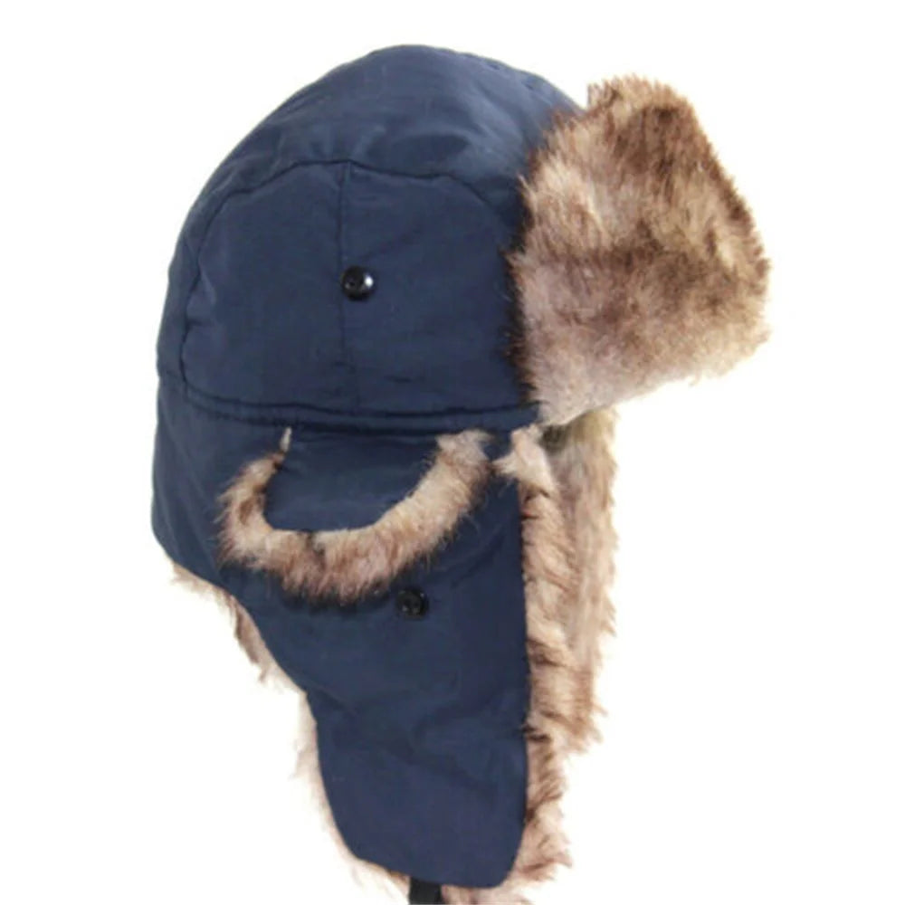 Gorro Ruso de Invierno Hombre con Orejeras Impermeable para Esquí y Frío Extremo