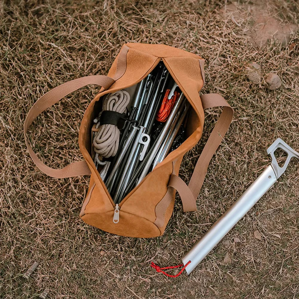 Bolsa de Almacenamiento para Estacas de Tienda de Gran Capacidad y Ligera, Portátil para Herramientas de Camping al Aire Libre