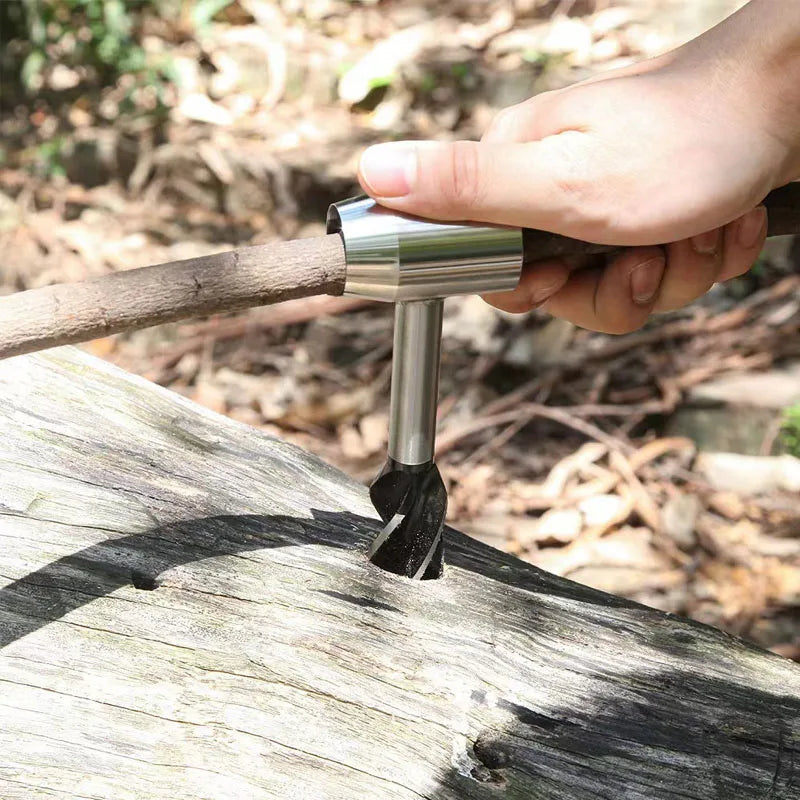 Taladro Manual de Supervivencia Outdoor - Herramienta Multiusos para Bushcraft y Camping
