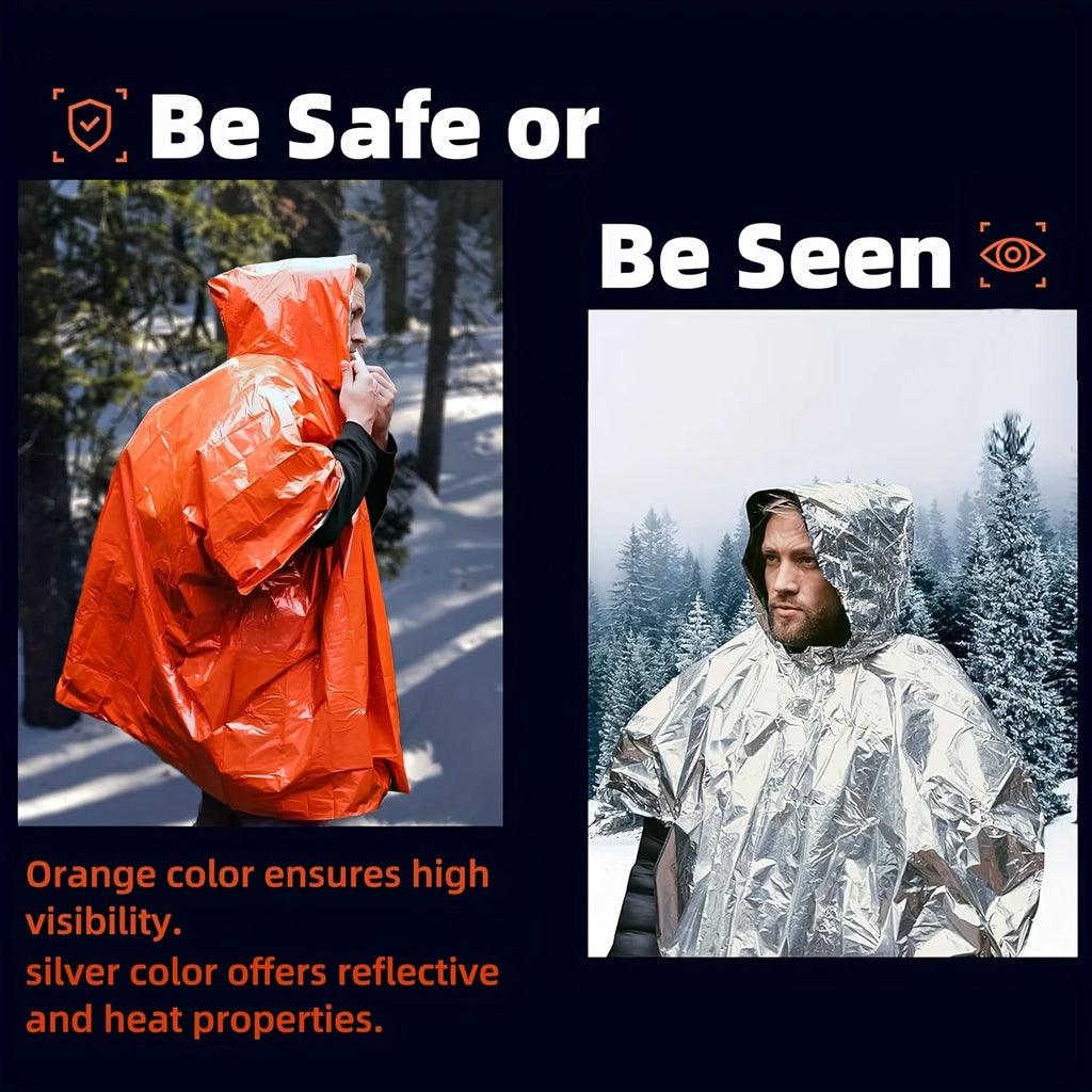 Poncho de Emergencia Desechable con Película de Aluminio
