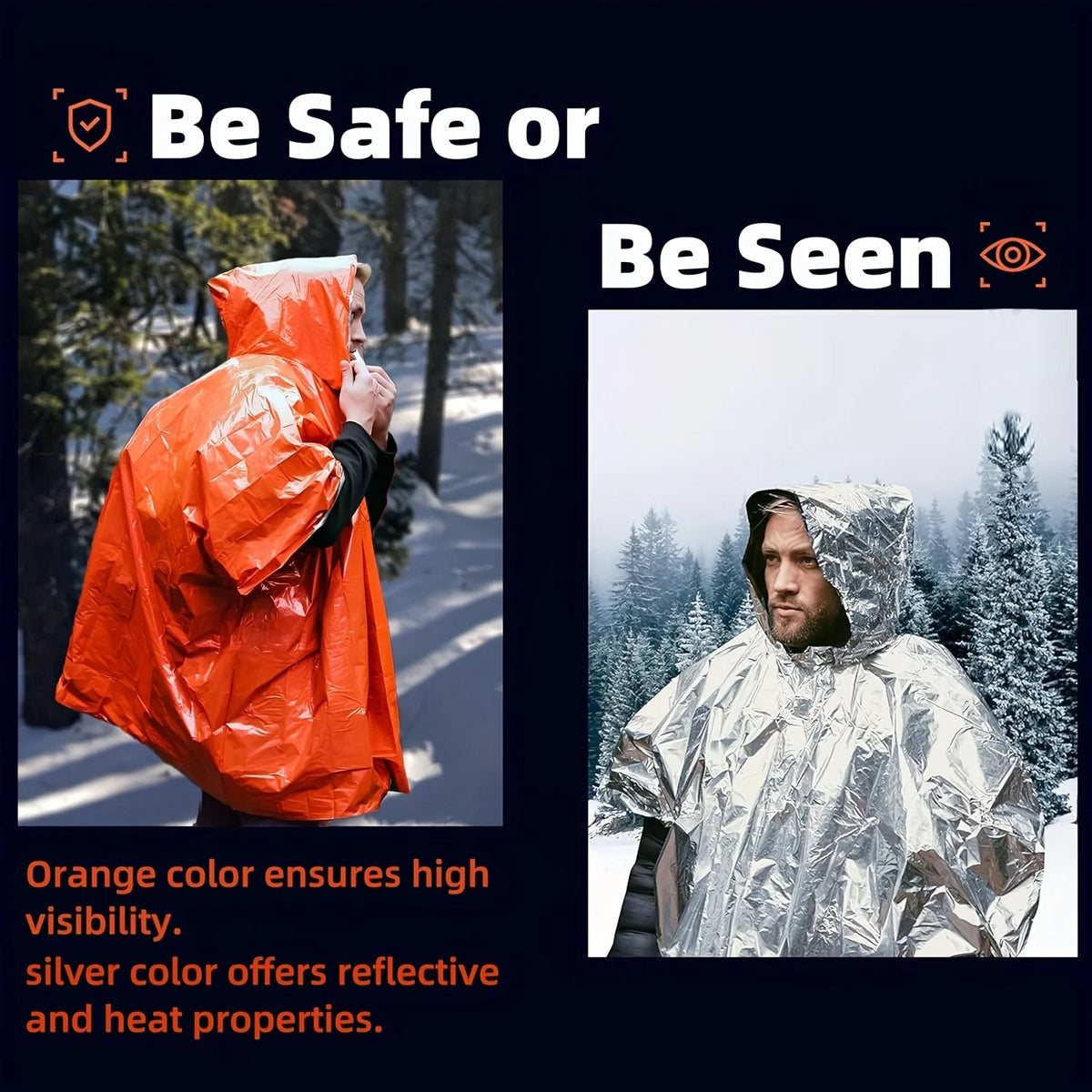 Poncho de Emergencia Desechable con Película de Aluminio