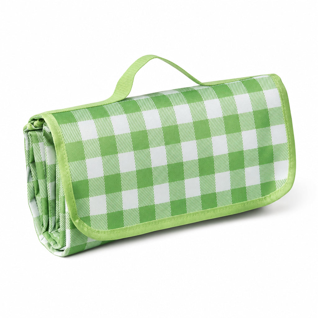 Manta de Picnic y Playa Impermeable Plegable Aislante para Exterior - 3 Tamaños Clásico Diseño a Cuadros Colores Aleatorios Rojo Verde Amarillo