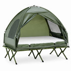 Cama Doble Plegable Outsunny con Colchón Inflable y Tienda para Camping