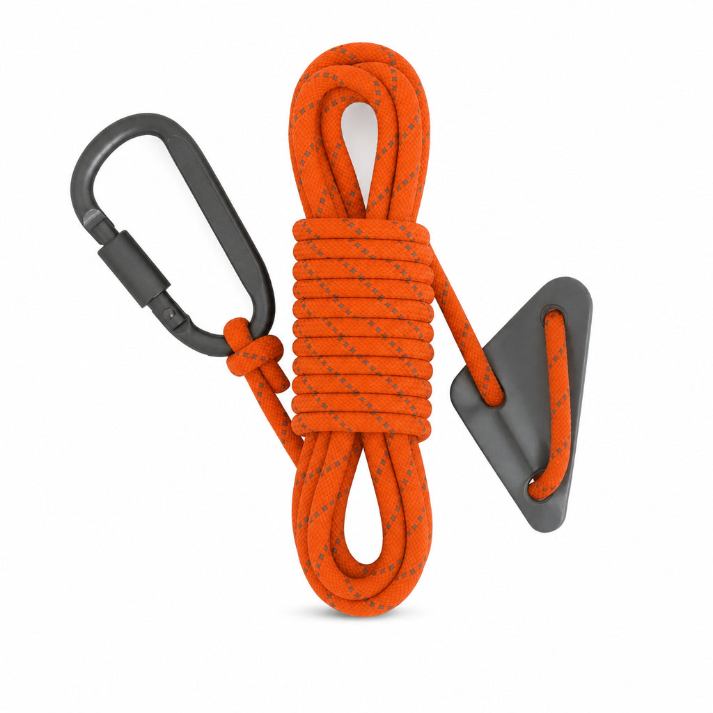 Cuerda Reflectante Doble de 5mm para Tienda de Campaña con Tensor y Hebilla – Accesorio Cortaviento para Outdoor, Lona y Refugios