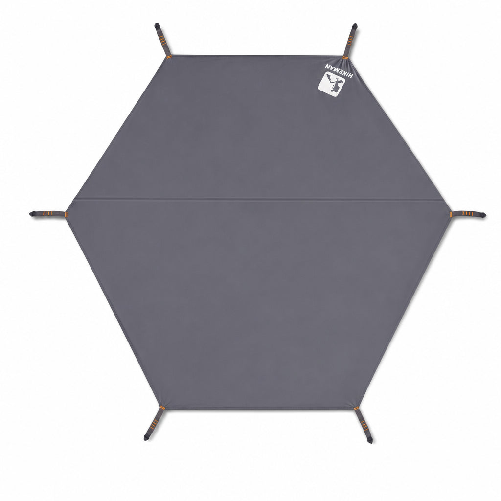 Toldo Impermeable Hexagonal para Hamaca, Suelo y Refugio de Camping, Alfombra de Picnic Playa (Gris)
